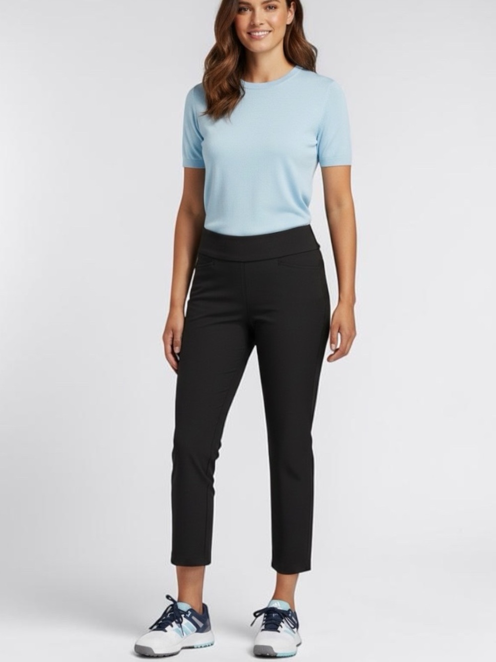 Adidas (S) Ultimate365 Adistar Cropped Tech Golf Pants Black Athleisure Travel